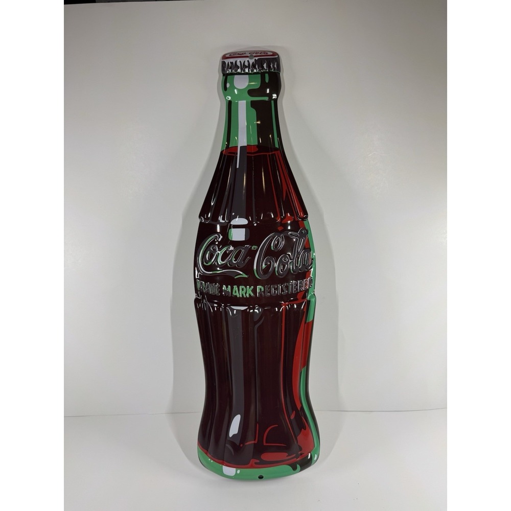 Coca-Cola Bottle Ande Rooney Die Cut Metal Soda Sign, 21"‎ x 6"